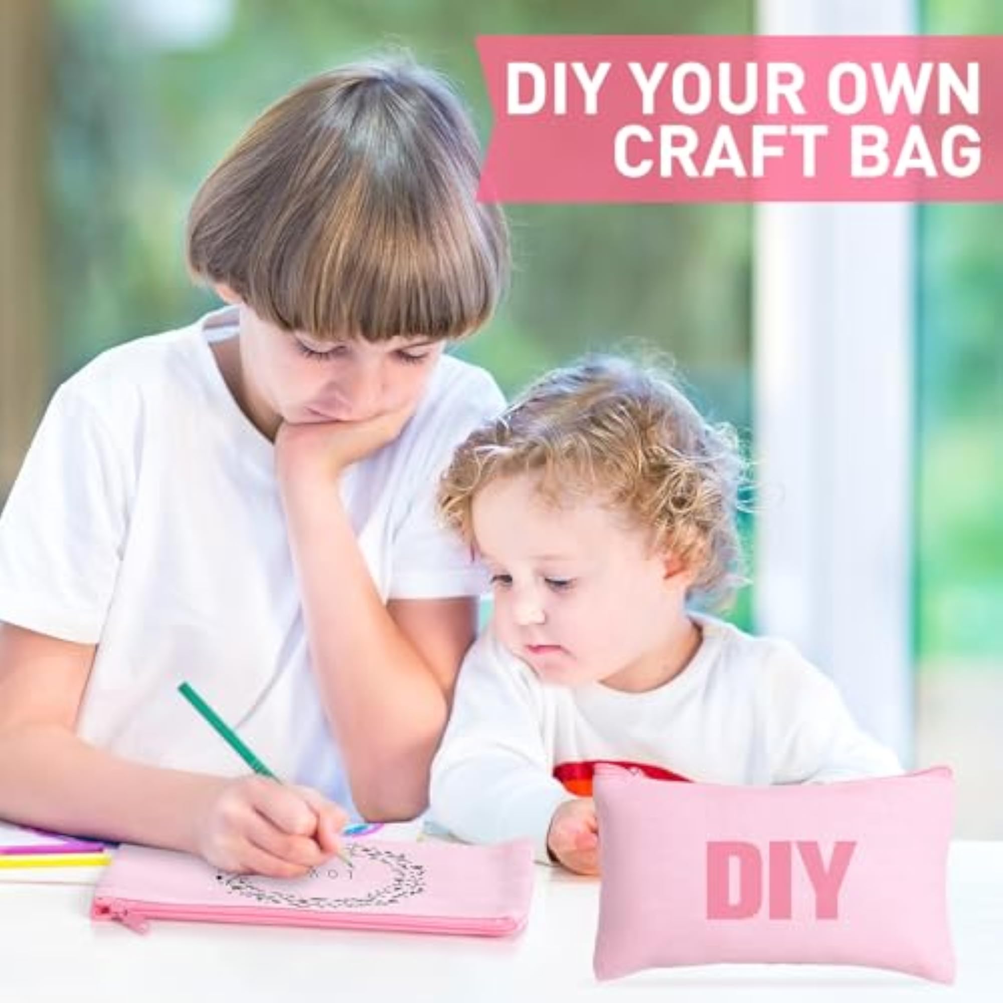 50 Pcs Canvas Zipper Pouch Bulk Gift, Perfect for DIY Projects